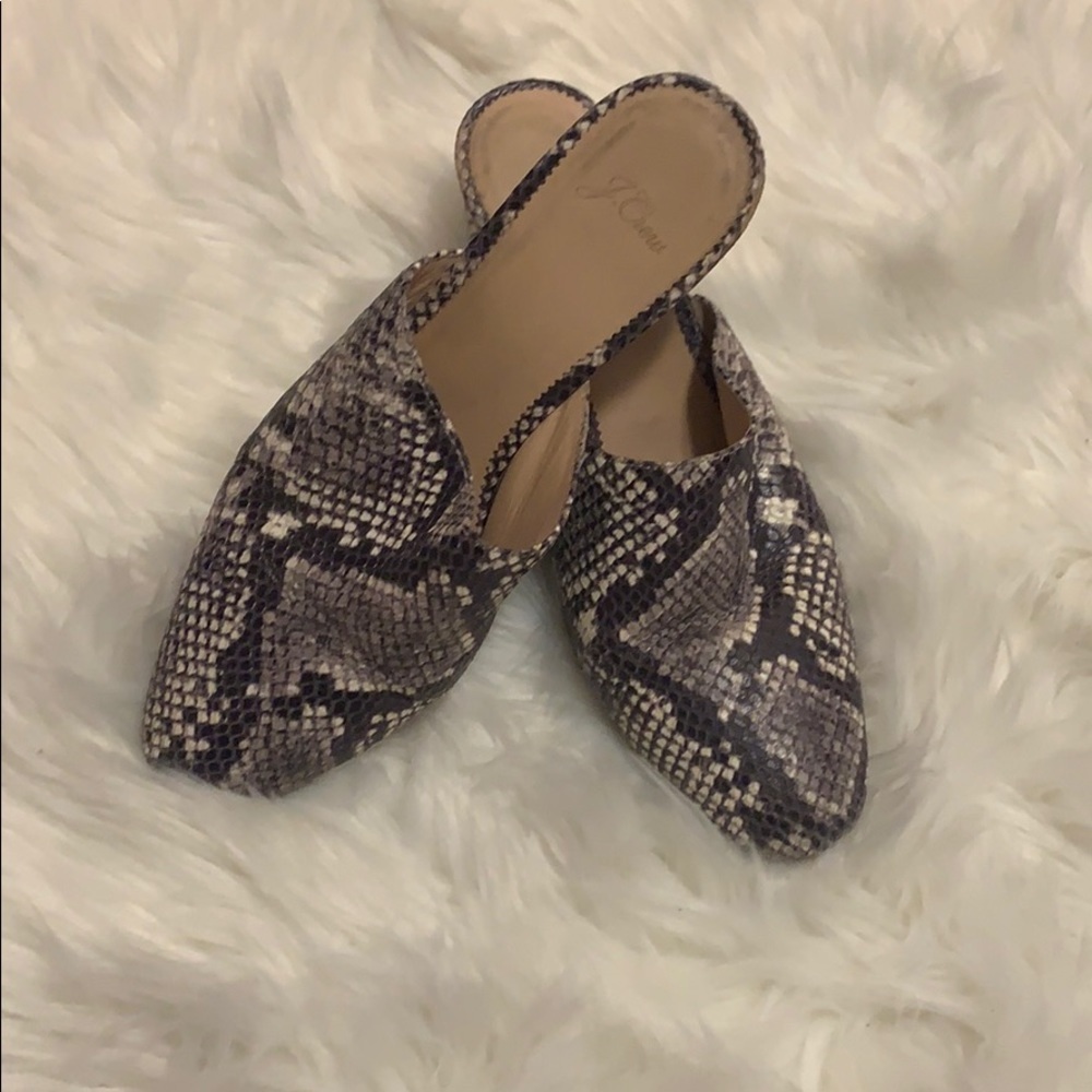 EUC J. Crew Snakeskin Slip On Shoes B1